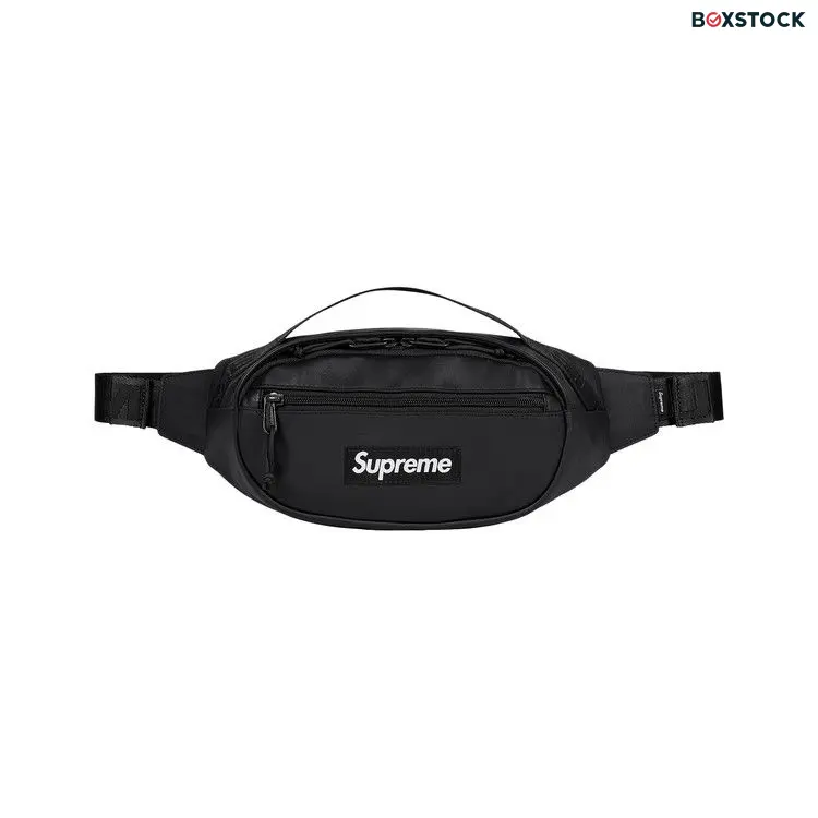 Supreme Leather Waist Bag 'Black' Fall/Winter 2023