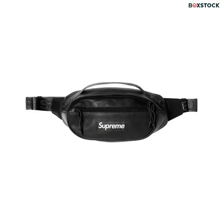 Supreme Leather Waist Bag 'Black' Fall/Winter 2024