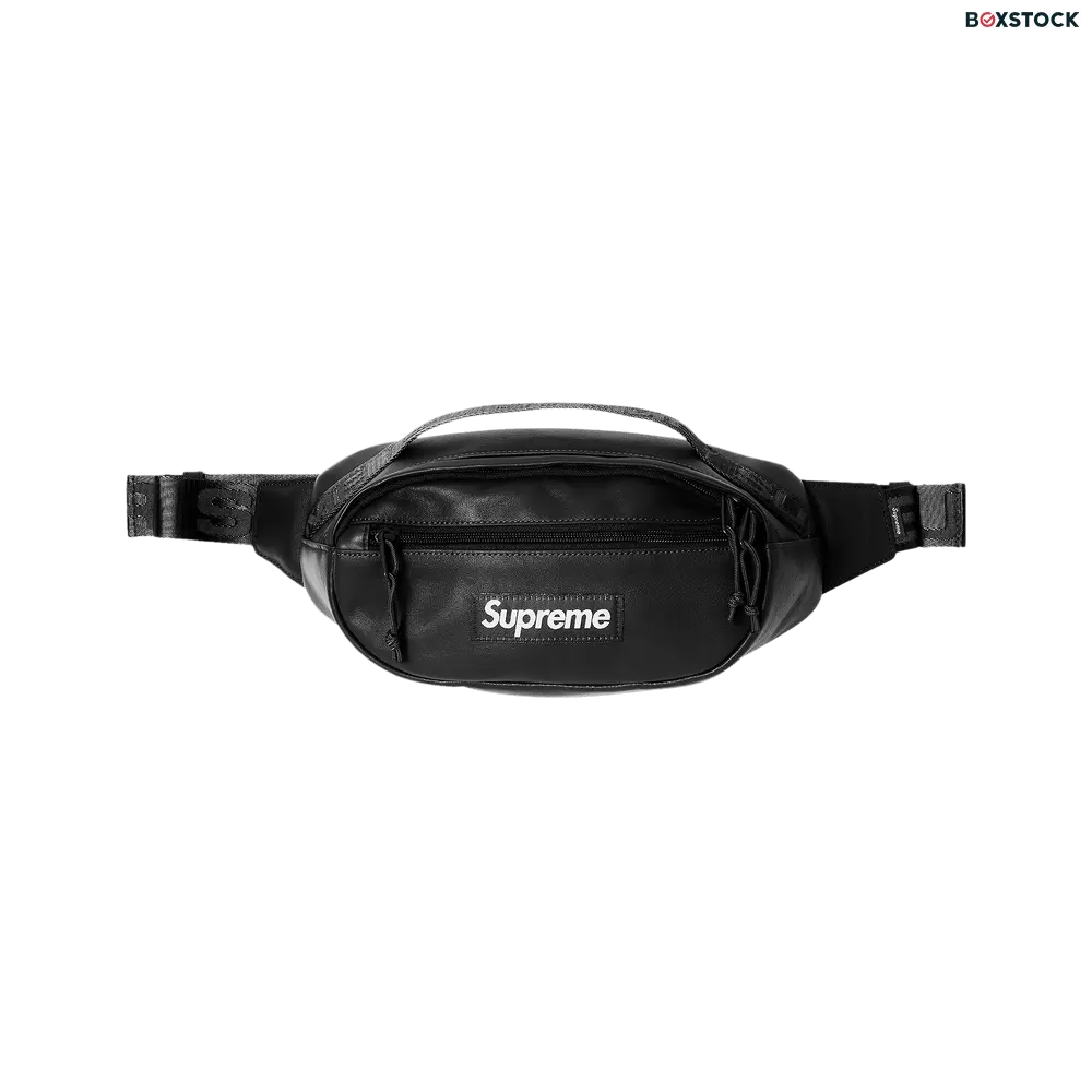 Supreme Leather Waist Bag 'Black' Fall/Winter 2024