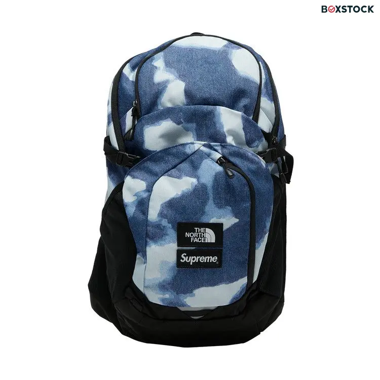 Supreme x The North Face Bleached Denim Print Pocono Backpack 'Indigo' Blue Fall/Winter 2021