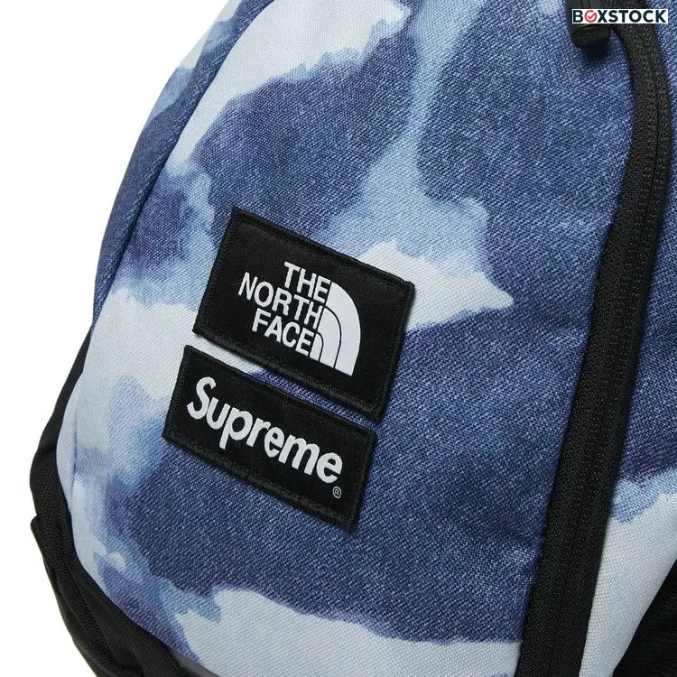 Supreme x The North Face Bleached Denim Print Pocono Backpack 'Indigo' Blue Fall/Winter 2021
