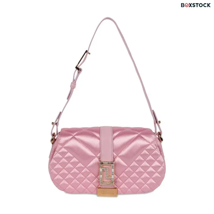 Versace Greca Goddess Quilted Satin Shoulder Bag 'Pale Pink'