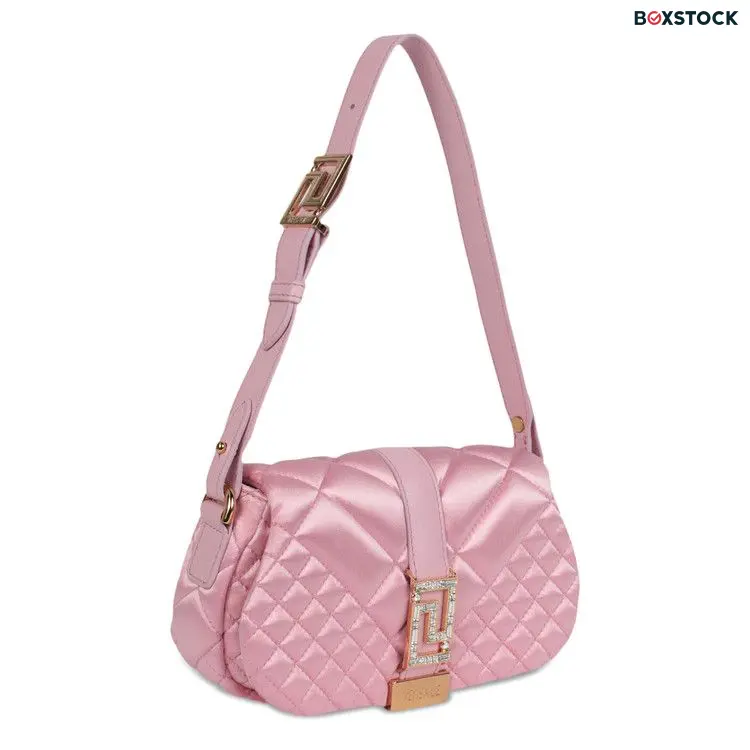 Versace Greca Goddess Quilted Satin Shoulder Bag 'Pale Pink'