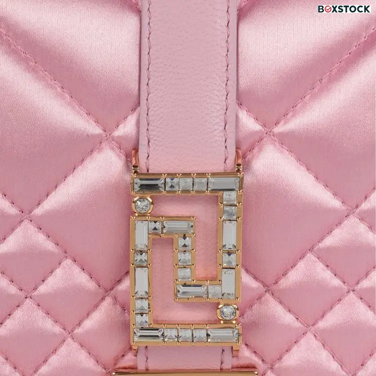 Versace Greca Goddess Quilted Satin Shoulder Bag 'Pale Pink'