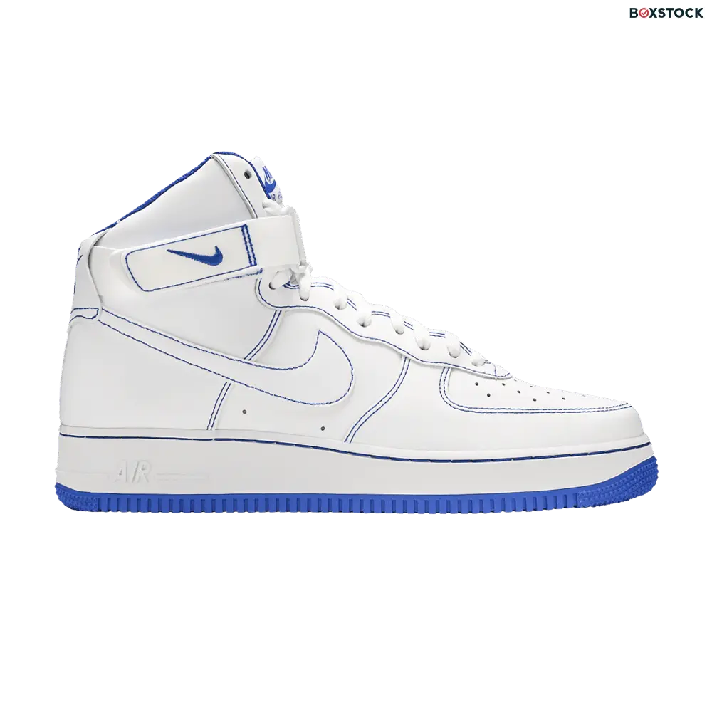 Nike Air Force 1 High White Royal Blue Contrast Stitch