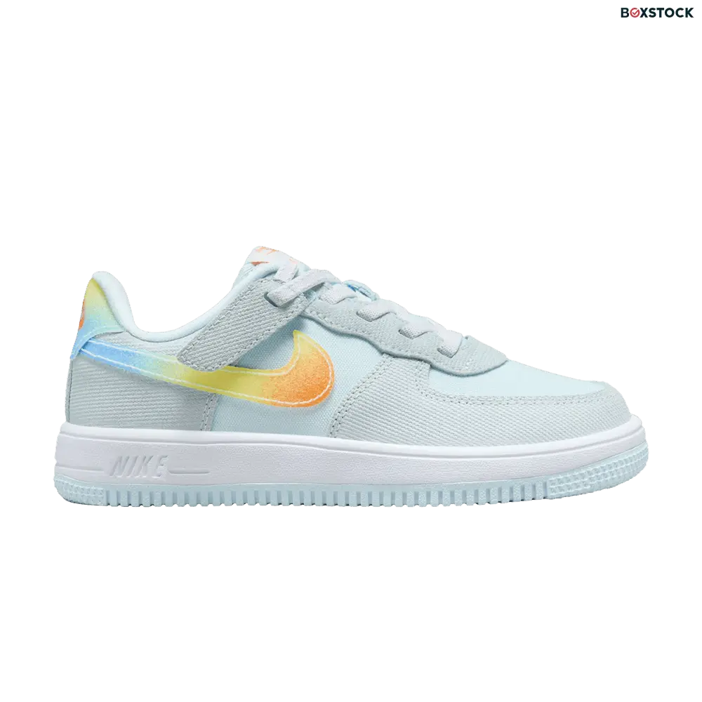 Nike Force 1 Low EasyOn Glacier Blue Light Lemon Twist Aquarius Blue Total Orange (PS)
