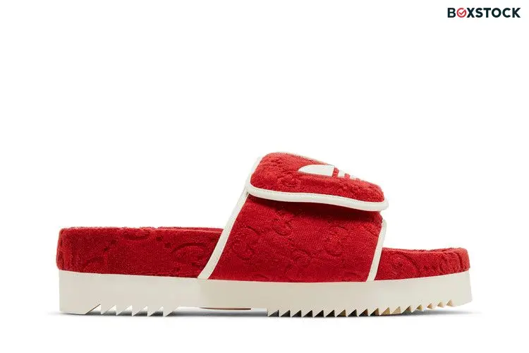 Adidas x Gucci GG Platform Sandal 'Red Cotton Sponge'