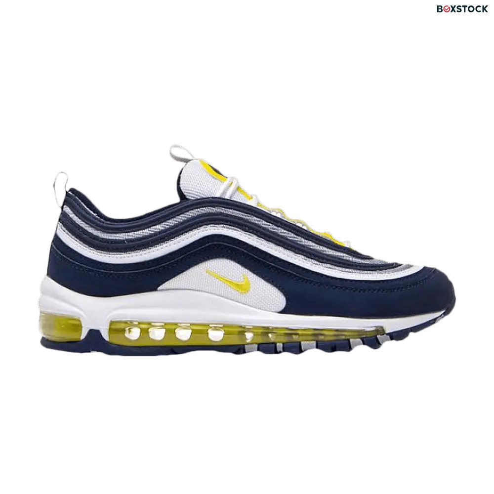 Nike Air Max 97 BG 'Dark Blue Opti Yellow' White