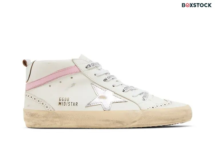 Golden Goose Wmns Mid Star 'White Silver Pink' 2024