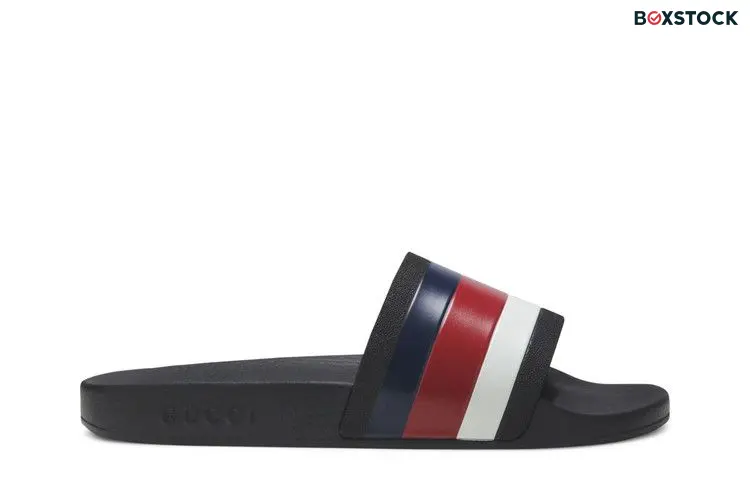 Gucci Pursuit '72 Slide 'Blue White Stripe' Black