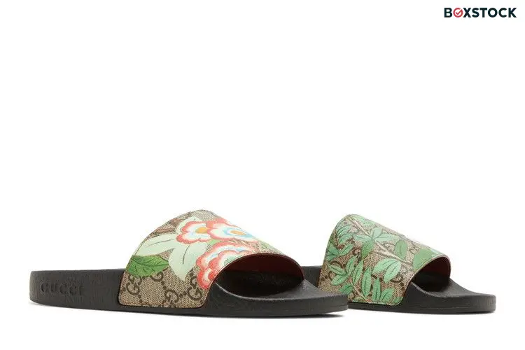 Gucci Wmns Pursuit GG Supreme Slide 'Flowers' Black