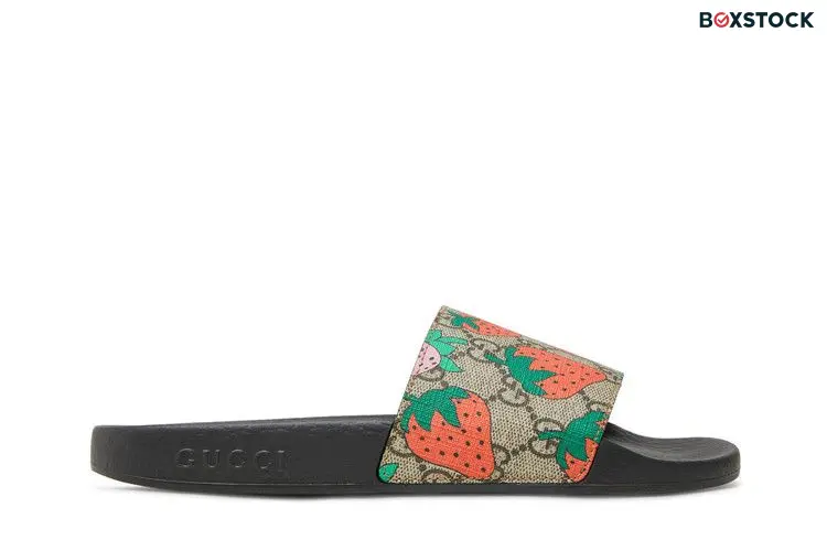 Gucci Wmns Slide 'Strawberry' Black