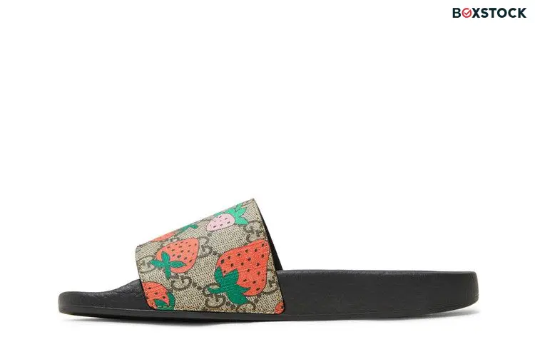 Gucci Wmns Slide 'Strawberry' Black
