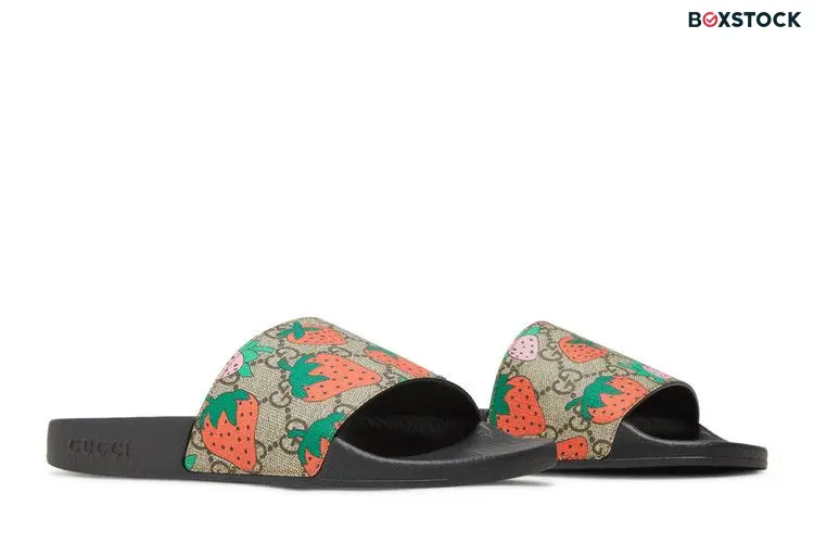 Gucci Wmns Slide 'Strawberry' Black