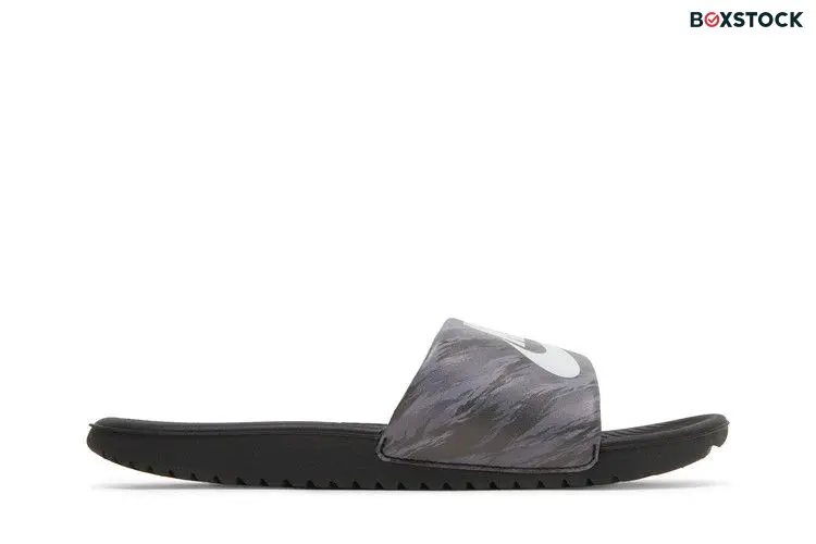 Nike Kawa SE Slide GS 'Black Pure Platinum Camo'