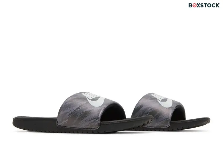 Nike Kawa SE Slide GS 'Black Pure Platinum Camo'