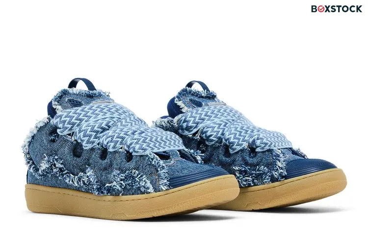 Lanvin Wmns Curb Sneakers 'Frayed Denim' Blue