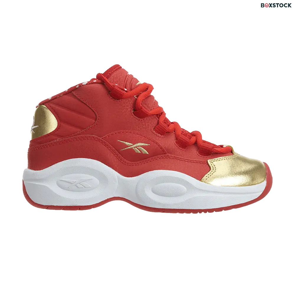 Reebok Question Mid Little Kids 'Scarlet Gold' Red