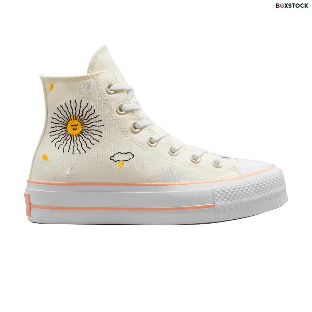 Converse Wmns Chuck Taylor All Star Lift Platform High 'Floral Embroidery' Cream