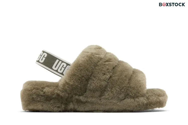 UGG Wmns Fluff Yeah Slide 'Burnt Olive' Green 2022