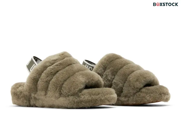 UGG Wmns Fluff Yeah Slide 'Burnt Olive' Green 2022