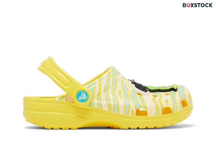 Crocs Ron English x Classic Clog Kids 'Party Animals - Zebra Lemon' Yellow