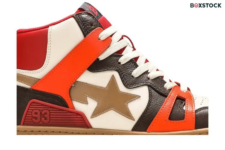 A Bathing Ape Bape Sta 93 Hi Red Orange Light Sand