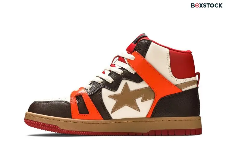 A Bathing Ape Bape Sta 93 Hi Red Orange Light Sand