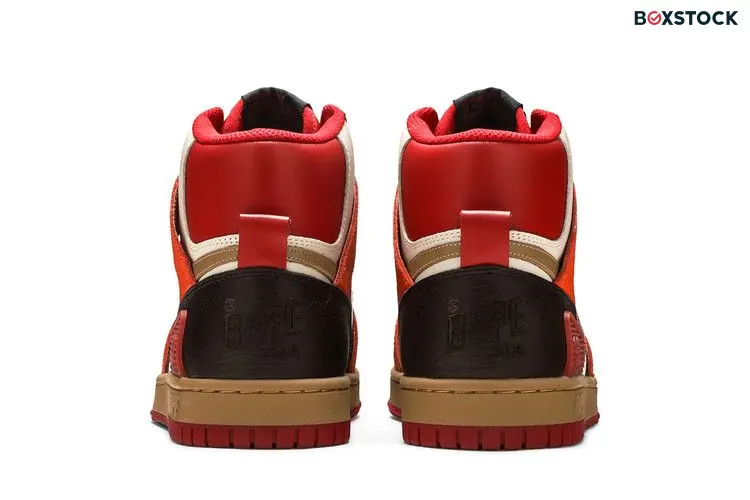 A Bathing Ape Bape Sta 93 Hi Red Orange Light Sand