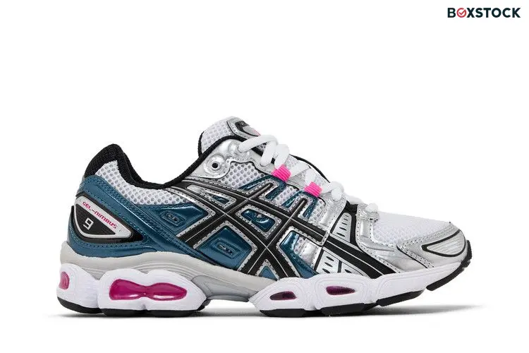 ASICS Gel-Nimbus 9 White Pink Glo Teal (Women's)