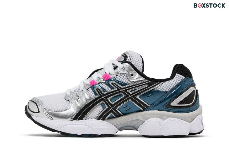 ASICS Gel-Nimbus 9 White Pink Glo Teal (Women's)