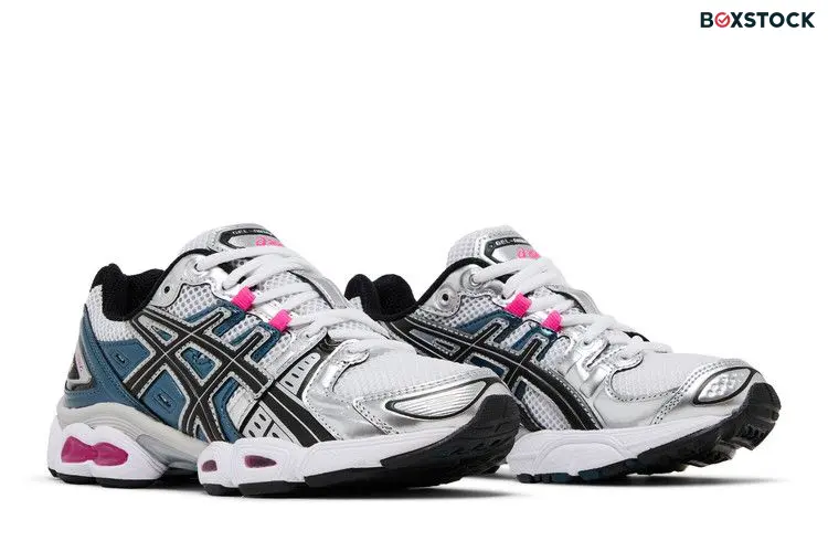 ASICS Gel-Nimbus 9 White Pink Glo Teal (Women's)