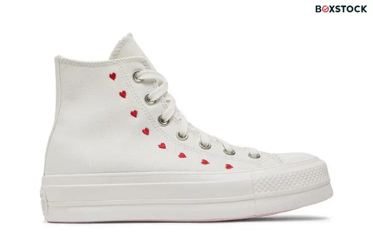 Converse Chuck Taylor All Star Lift Hi White Red (Women's)