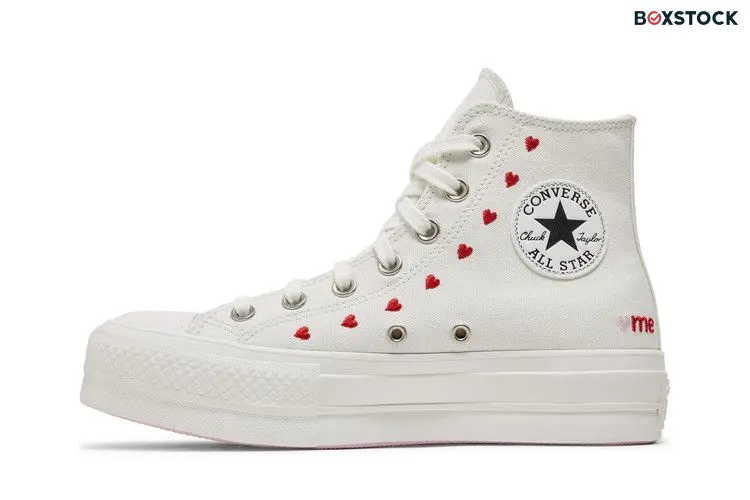 Converse Chuck Taylor All Star Lift Hi White Red (Women's)