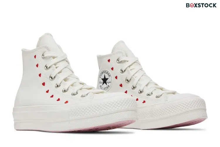 Converse Chuck Taylor All Star Lift Hi White Red (Women's)