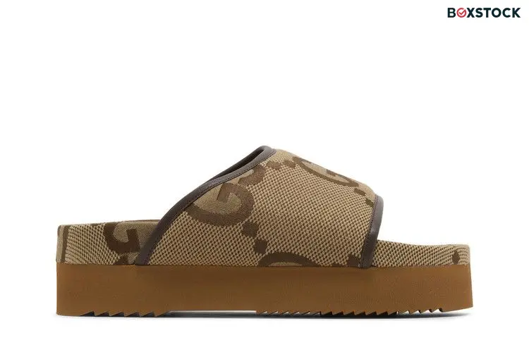 Gucci Jumbo GG Platform Slide Camel Ebony Monogram (Women's)