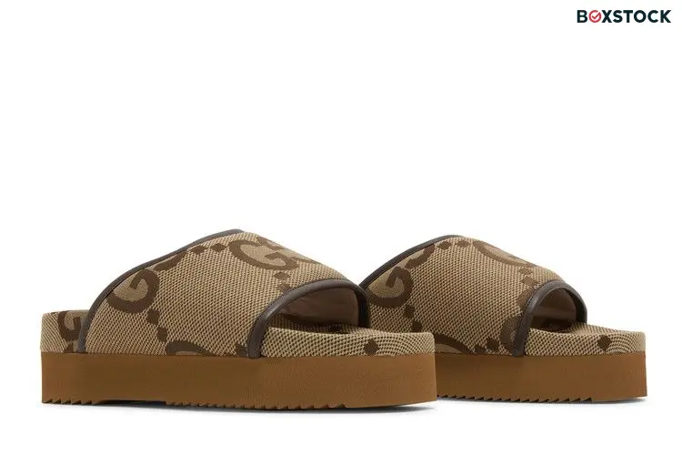 Gucci Jumbo GG Platform Slide Camel Ebony Monogram (Women's)