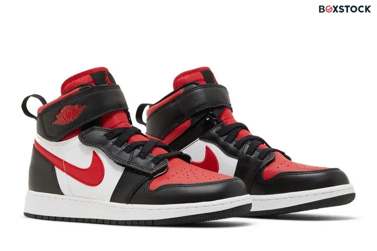 Jordan 1 High FlyEase Black White Fire Red (GS)