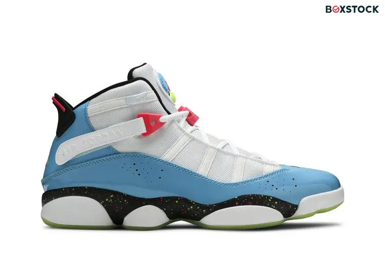 Jordan 6 Rings White Light Blue Fury Cyber