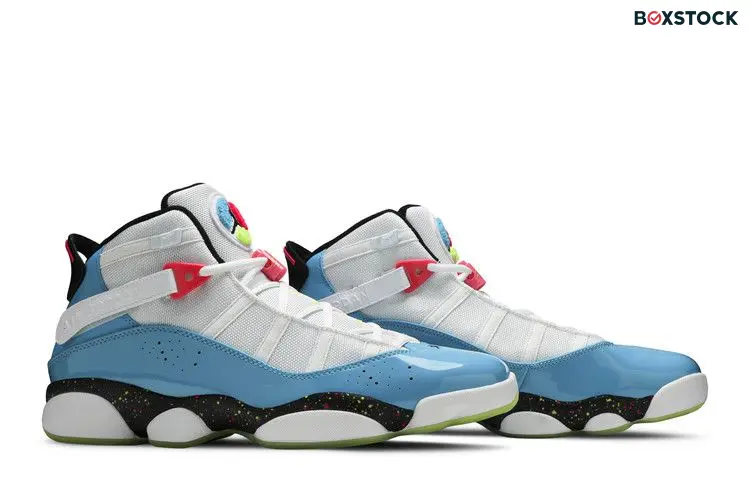 Jordan 6 Rings White Light Blue Fury Cyber