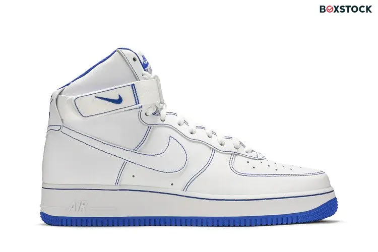 Nike Air Force 1 High White Royal Blue Contrast Stitch