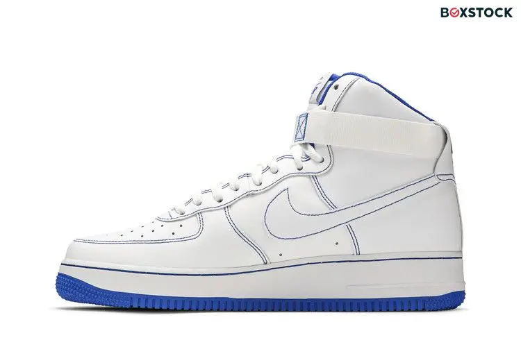 Nike Air Force 1 High White Royal Blue Contrast Stitch