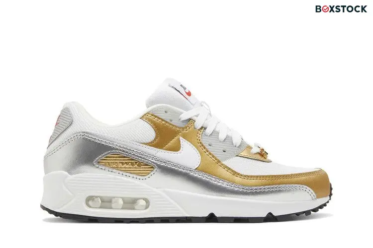 Nike Air Max 90 SE White Metallic Gold (Women's)
