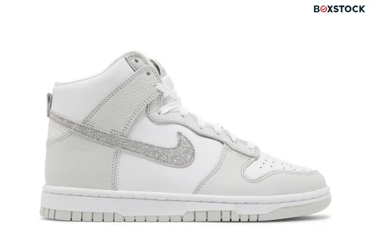 Nike Dunk High Silver Glitter Swoosh (Women's)
