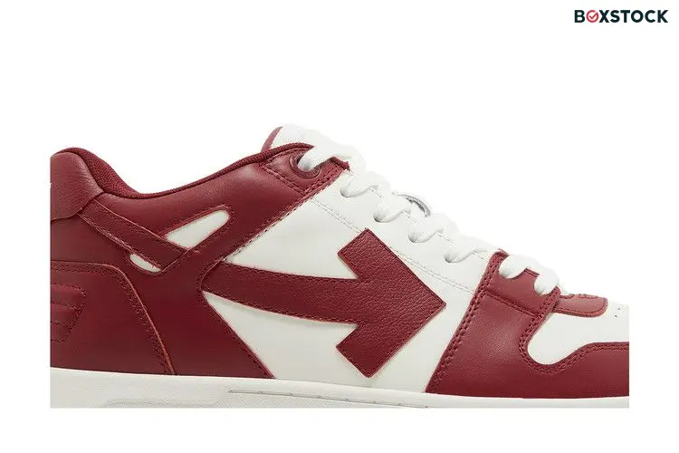 OFF-WHITE Out Of Office OOO Low Tops Burgundy White