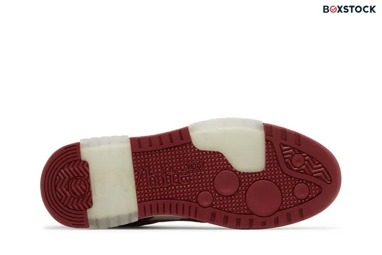 OFF-WHITE Out Of Office OOO Low Tops Burgundy White