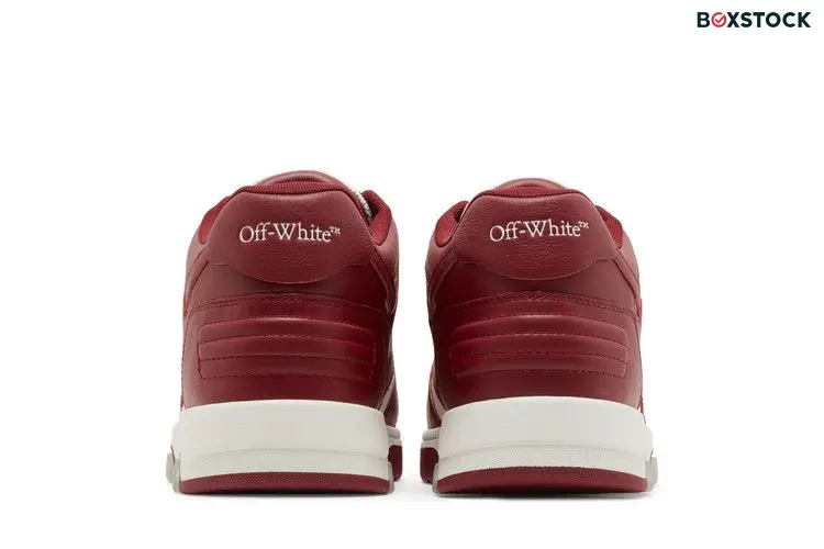 OFF-WHITE Out Of Office OOO Low Tops Burgundy White