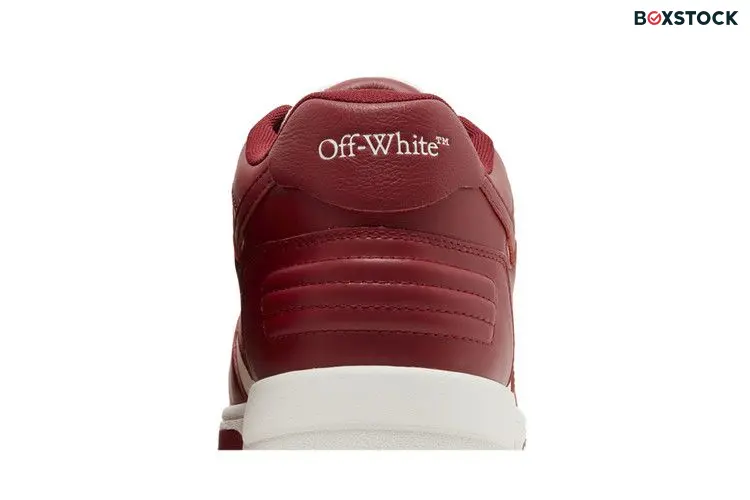 OFF-WHITE Out Of Office OOO Low Tops Burgundy White