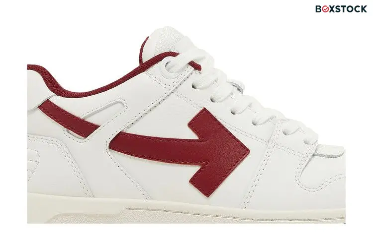 OFF-WHITE Out Of Office OOO Low Tops White Burgundy (Women's)