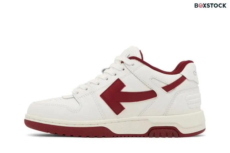 OFF-WHITE Out Of Office OOO Low Tops White Burgundy (Women's)
